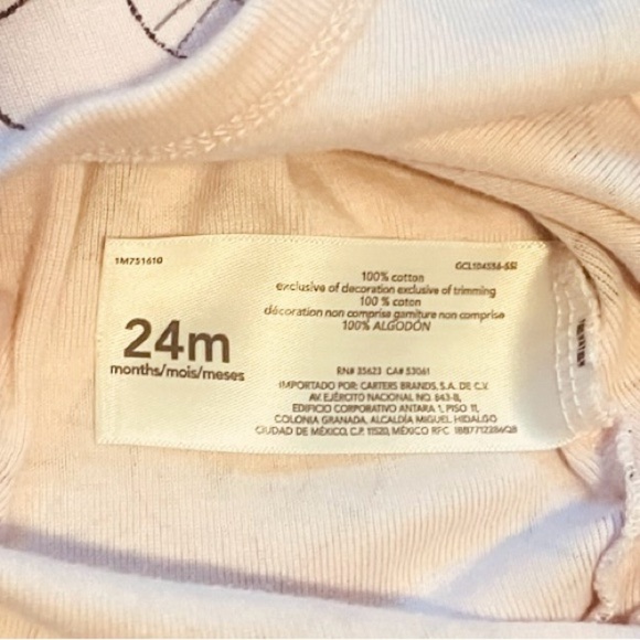 Carter's Animal Print Baby24 Month Onesie pink long sleeves snap closure cotton - Picture 6 of 6